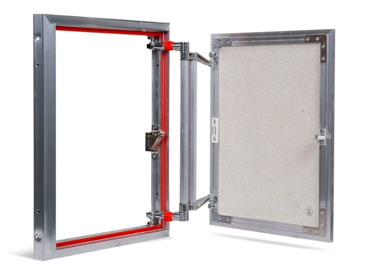 Concealed wall hatch for tiles with push-up door
