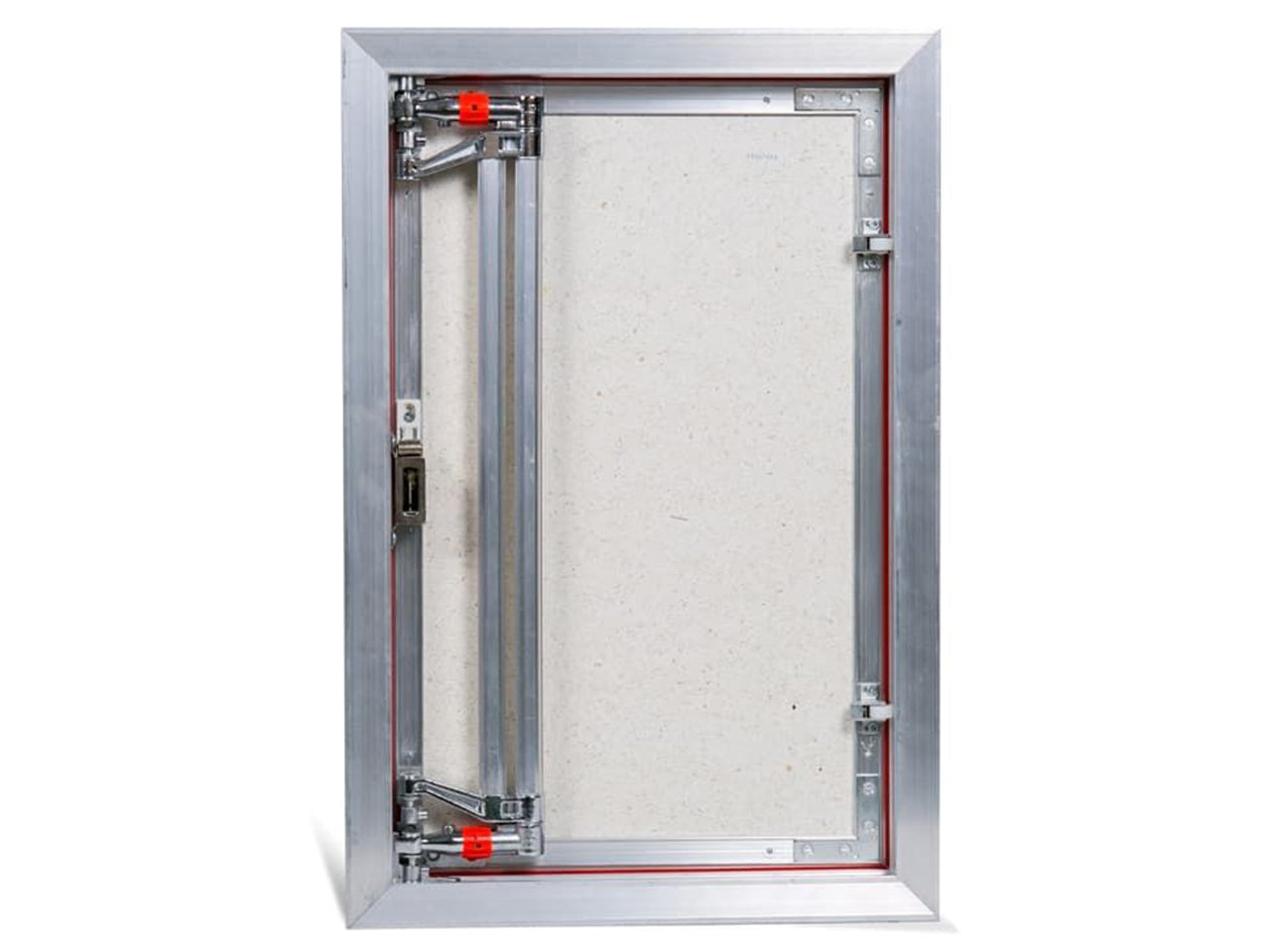 Concealed wall hatch for tiles with push-up door